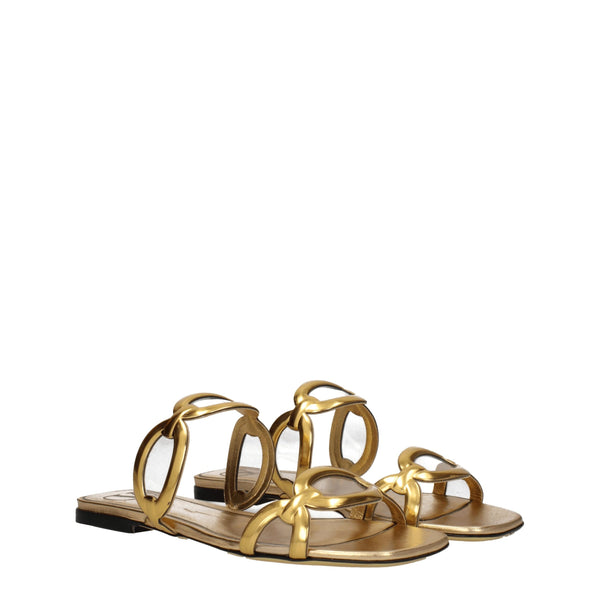 Goldene Leder-Pantoffeln
