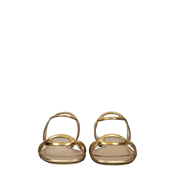 Goldene Leder-Pantoffeln