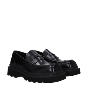Schwarze Leder Slipper