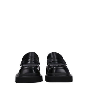 Schwarze Leder Slipper