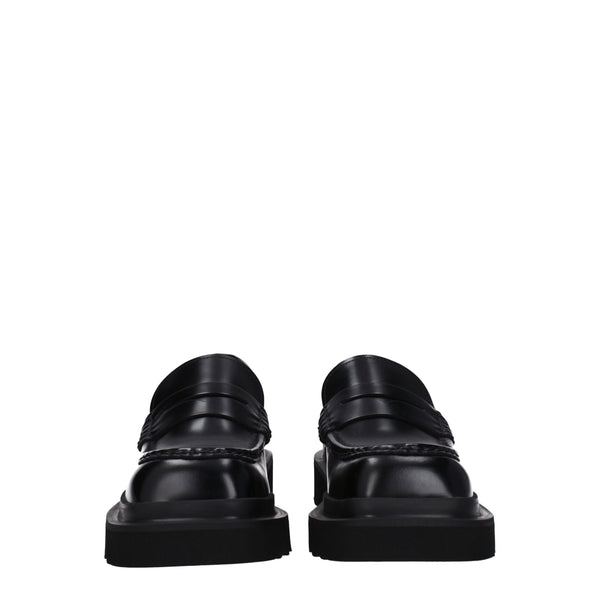 Schwarze Leder Slipper