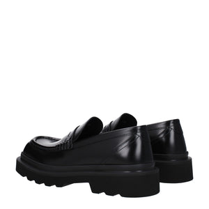 Schwarze Leder Slipper