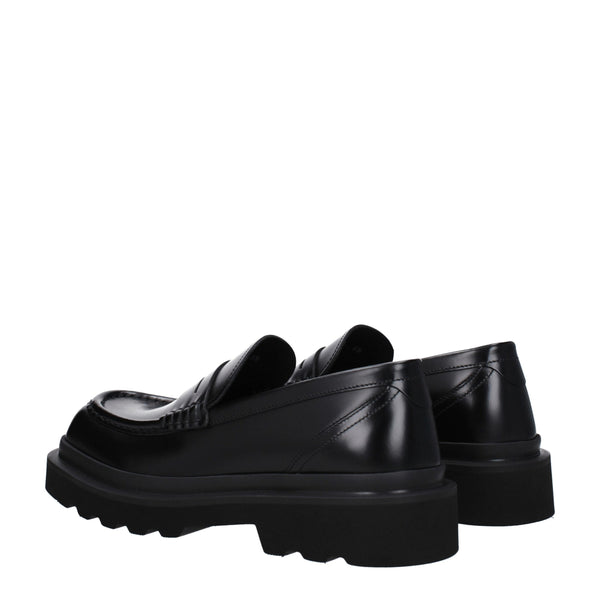 Schwarze Leder Slipper