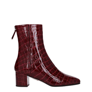 Rote Lederstiefeletten