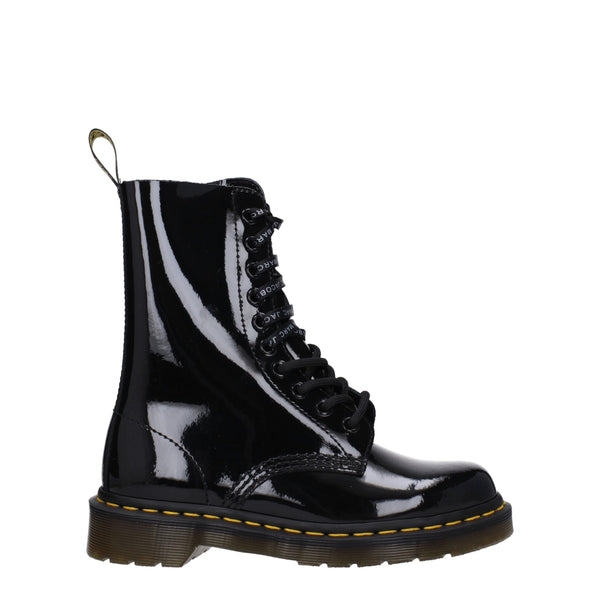 Schwarze Lederstiefeletten