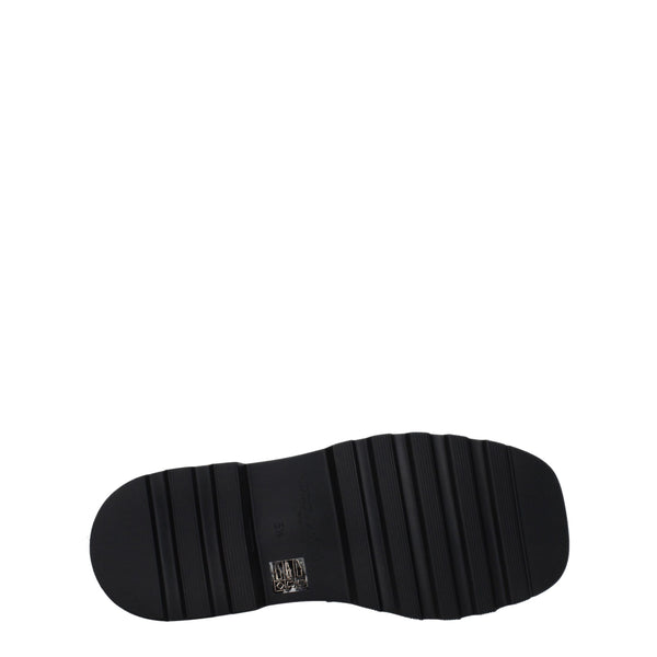 Schwarze Leder Slipper
