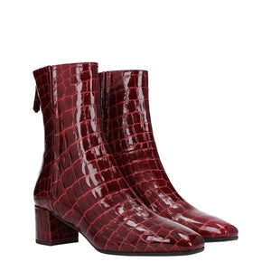 Rote Lederstiefeletten