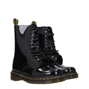 Schwarze Lederstiefeletten