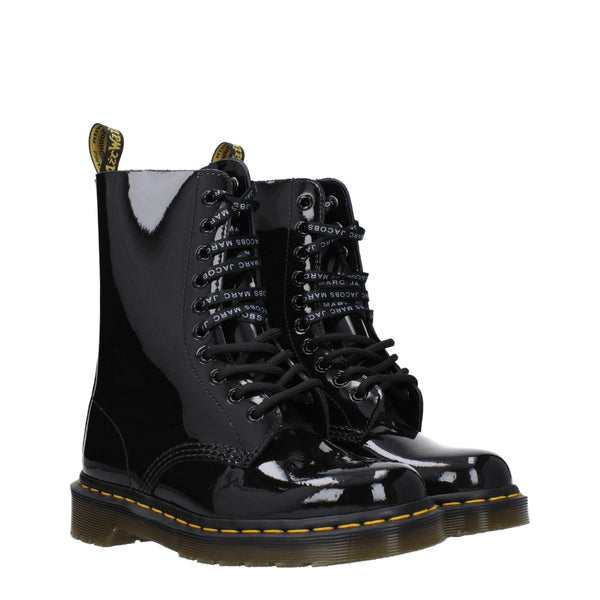 Schwarze Lederstiefeletten