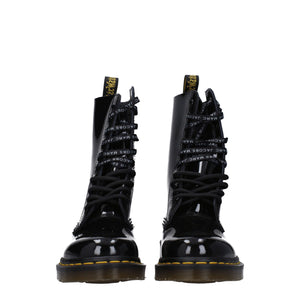 Schwarze Lederstiefeletten