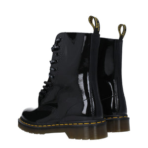 Schwarze Lederstiefeletten