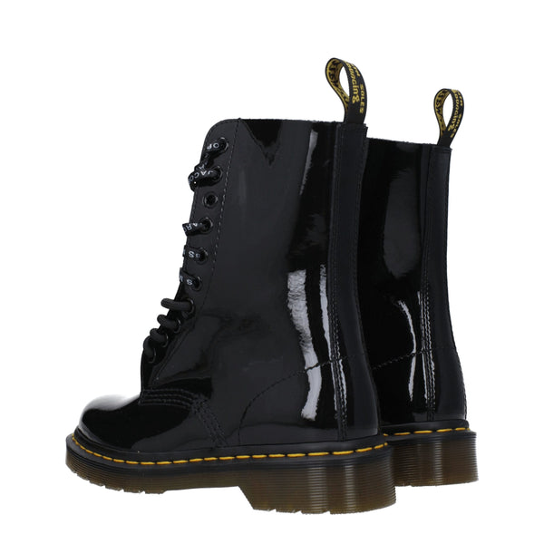 Schwarze Lederstiefeletten