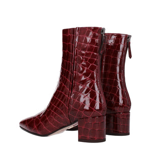 Rote Lederstiefeletten