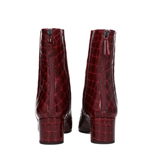 Rote Lederstiefeletten
