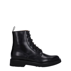 Schwarze Lederstiefeletten