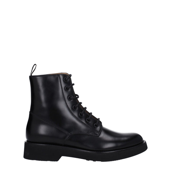 Schwarze Lederstiefeletten