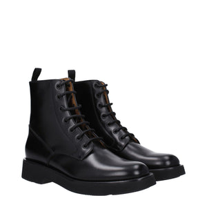 Schwarze Lederstiefeletten