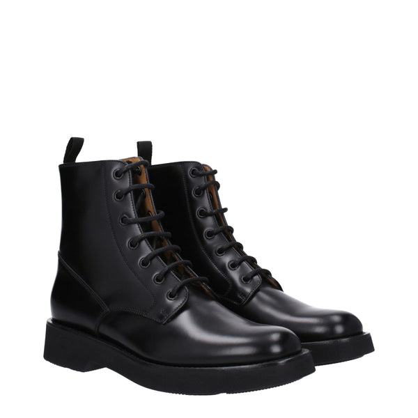 Schwarze Lederstiefeletten
