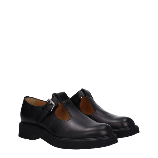 Schwarze Leder Oxfords und Derbies