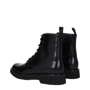 Schwarze Lederstiefeletten