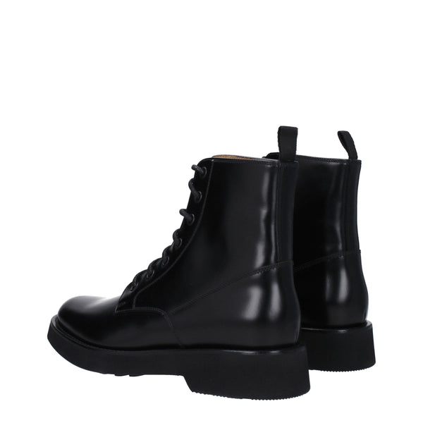 Schwarze Lederstiefeletten