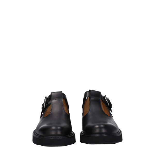 Schwarze Leder Oxfords und Derbies