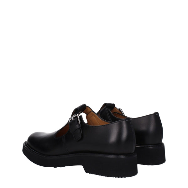 Schwarze Leder Oxfords und Derbies