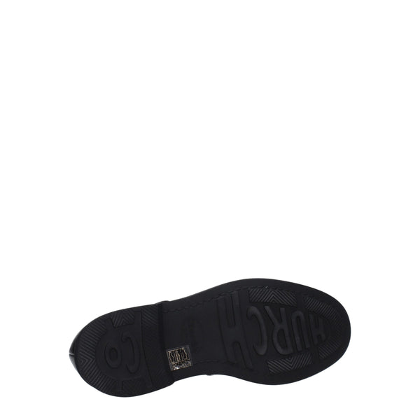 Schwarze Leder Oxfords und Derbies