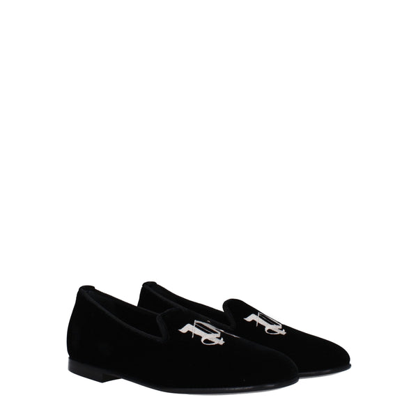 Slipper aus schwarzem Samt