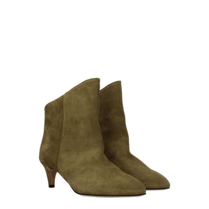 Graue Lederstiefeletten