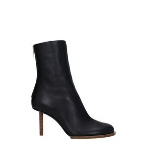Schwarze Lederstiefeletten