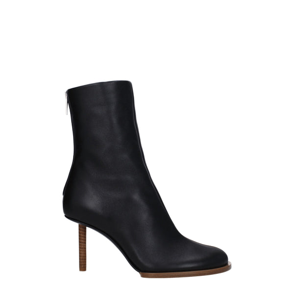 Schwarze Lederstiefeletten