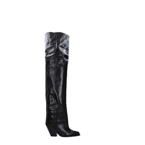 Schwarzes Leder Over The Knee