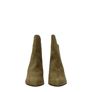 Graue Lederstiefeletten