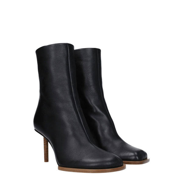 Schwarze Lederstiefeletten