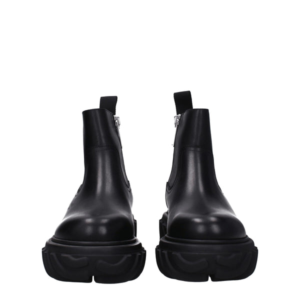 Schwarze Lederstiefeletten
