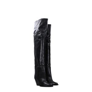 Schwarzes Leder Over The Knee