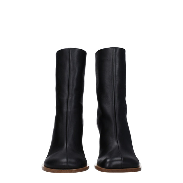 Schwarze Lederstiefeletten