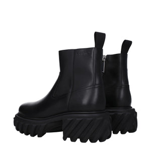 Schwarze Lederstiefeletten