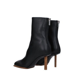 Schwarze Lederstiefeletten
