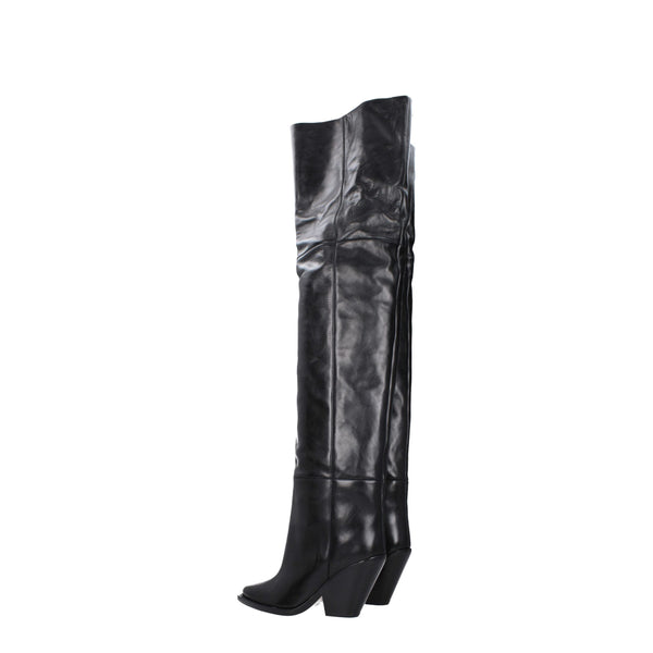 Schwarzes Leder Over The Knee