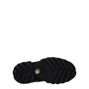 Schwarze Lederstiefeletten