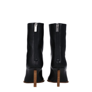 Schwarze Lederstiefeletten