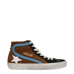Braune High-Top-Sneaker aus Leder