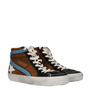 Braune High-Top-Sneaker aus Leder