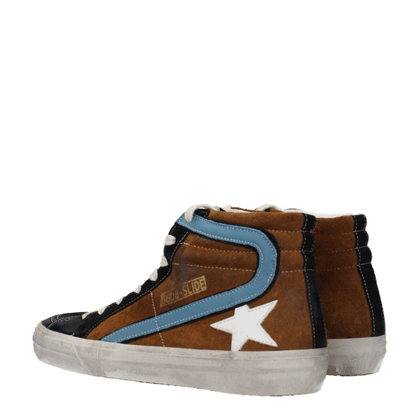 Braune High-Top-Sneaker aus Leder