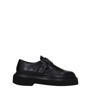 Schwarze Leder Oxfords und Derbies