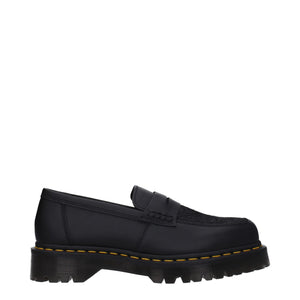 Schwarze Leder Slipper