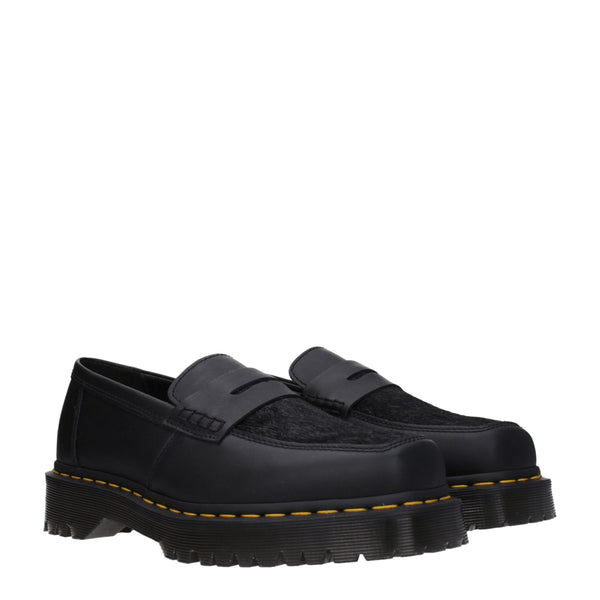 Schwarze Leder Slipper