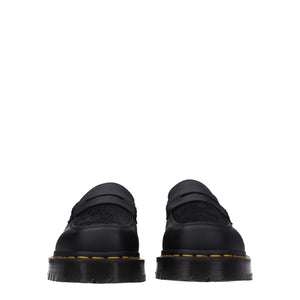 Schwarze Leder Slipper